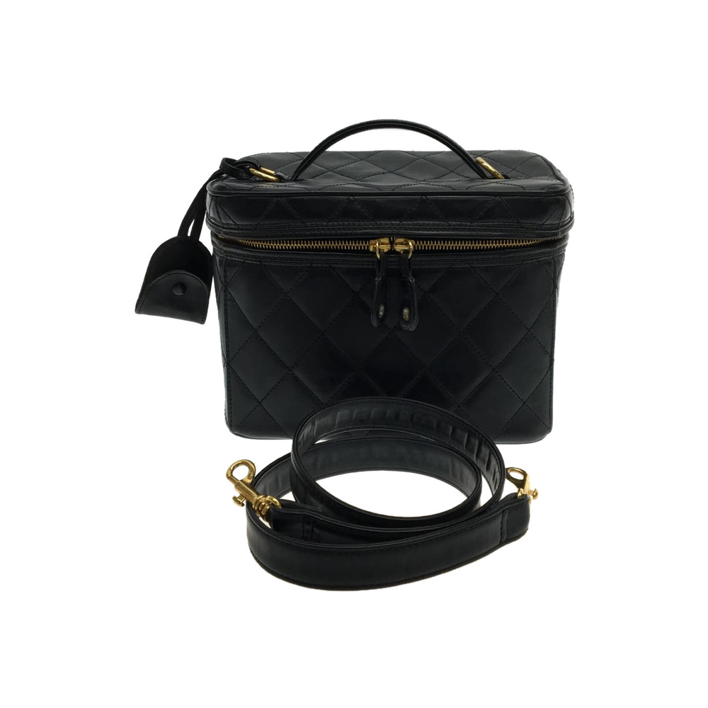 Chanel Matelasse Vanity Shoulder Bag Implant Black